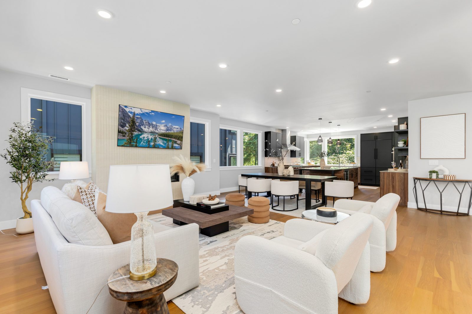 Open-concept dining and living area