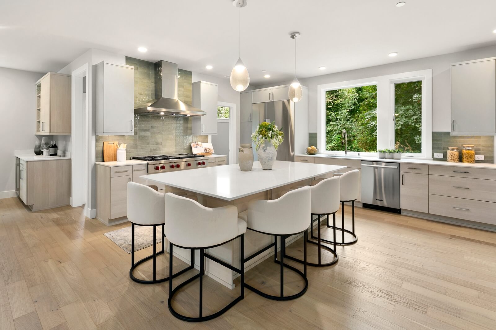 Chef-inspired kitchen with an oversized island