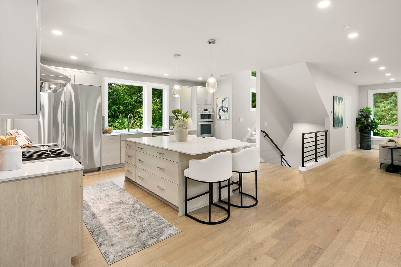 Open kitchen and living spaces designed for entertaining